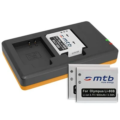Abbildung von 3 Akkus + Dual Ladegerät (USB) für Li 90B 92B / Olympus Tough TG 1, 2, 3, 4 Actioncam Tracker/SH … s. Liste (inkl. Micro USB Kabel)
