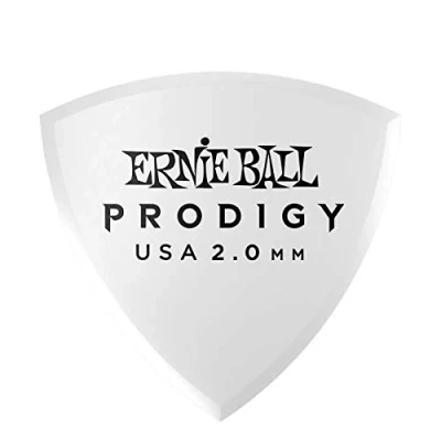 Abbildung von Ernie Ball 2,0 mm Shield Prodigy Plektren, 6er Pack, Weiß