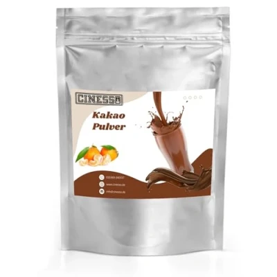 Abbildung von Cinesso Kakao Trinkschokolade Kakaopulver, Schokoladengetränk, Schokoladenaromen, mit natürlichen Aromen, schnelle und einfache Zubereitung, für Feierlichkeiten (10 Kg, Mandarine)