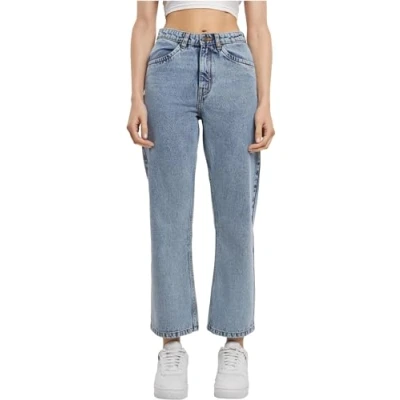 Abbildung von Urban Classics Jeans Straight Leg, Damen, Größe: 30, Tinted lightblue washed