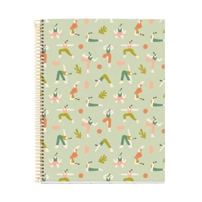 Abbildung von Miquelrius Notizbuch A4 (210 x 297 mm), 100 Blatt, kariert, 70 g/m², fester Kartoneinband, 4 Farbbänder, Spiralbindung, Lochung, kariertes Notizbuch, schönes Schreibwaren, Yoga