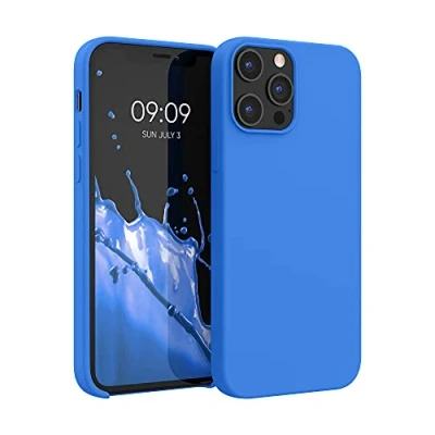 Abbildung von kwmobile Hülle kompatibel mit Apple iPhone 12 Pro Max Silikon Handy Case Handyhülle weiche Oberfläche kabelloses Laden Sea Breeze