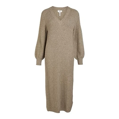 Abbildung von Object Objmalena L S NOOS Strickkleid, Damen, Größe: Small, Ochre
