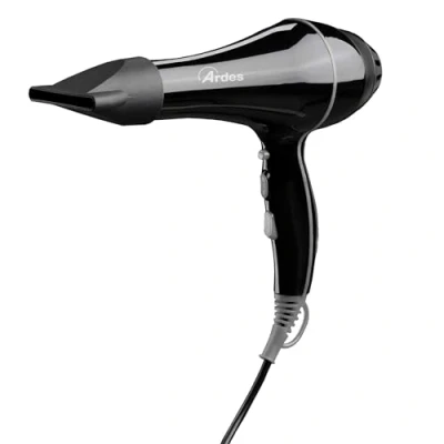 Abbildung von ARDES ARM355D Haartrockner STYLO PRO Professioneller mit AC Motor Fön 2 Zubehör Diffusor und Luftkonzentrator abnehmbarem Filter, Haken, Langes Kabel