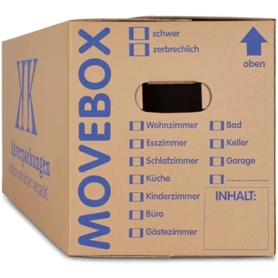 Abbildung von KK Verpackungen 25 x UMZUGSKARTONS ZWEIWELLIG 634 290 326 mm MOVEBOX 2.20 EB Welle aus Pappe Braun