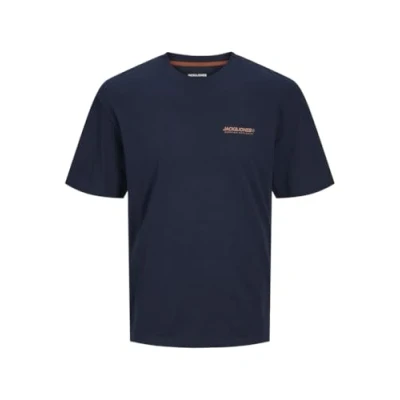 Abbildung von JACK&amp;JONES JUNIOR Jungen JJELEGACY Tee SS O Neck JNR T Shirt, Navy Blazer/Detail:Mocha Bisque/FIT Loose, 164 cm