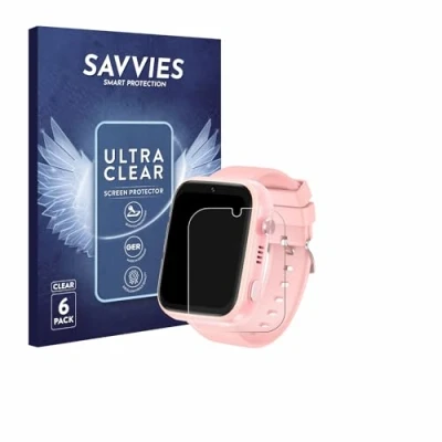 Abbildung von Savvies 6 Stück Schutzfolie für jianyana 4G Kids Smartwatch Displayschutz Folie Ultra Transparent