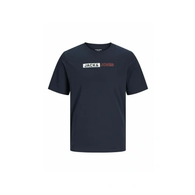 Abbildung von JACK &amp; JONES Herren JJECORP Logo Tee Play SS O Neck NOOS, Navy Blazer/Print:Play 5,S