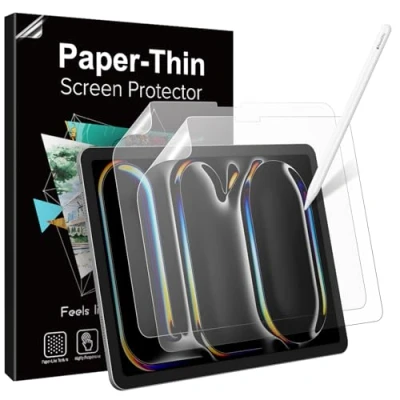 Abbildung von TiMOVO 2 Stück wie Papier Displayschutzfolie Kompatibel mit iPad Pro 13 M4 2024, Schreiben und Zeichnen auf Papier, Blendfrei Kratzfest Schutzfolie, Matt