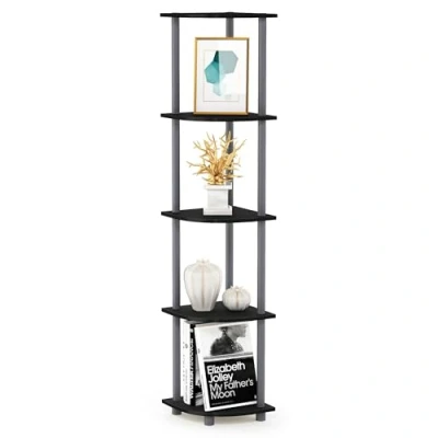 Abbildung von Furinno Eckregal, Verbund Holz, PVC Rohre, schwarz/grau, 29.46 x 146.3 cm