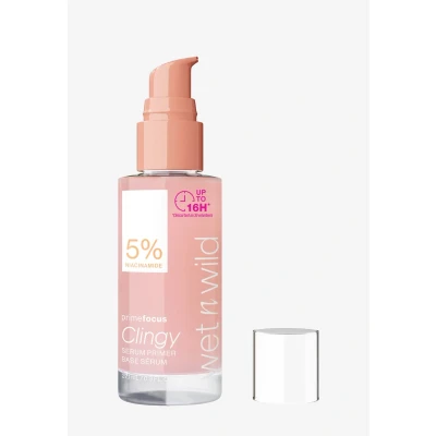 Abbildung von Wet n Wild Prime Focus Clingy Serum Primer, Fixiert das Make up für bis zu 16 Stunden, Feuchtigkeitsspendende und Nährende Formel mit Niacinamid Glycerin einen Strahlenden Teint