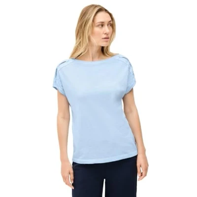 Abbildung von Cecil MIT Knopfdetail Tshirt print, Damen, Größe: Small, Blau