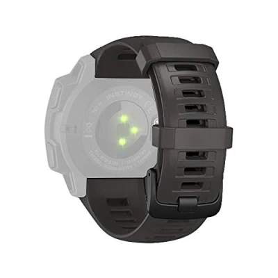 Abbildung von Armband Kompatibel mit Garmin Instinct Sport Silikon Uhrenarmband Replacement Wechselarmband Ersatzarmband für Instinct/Instinct 2 Smartwatch (Schwarz, One Size)