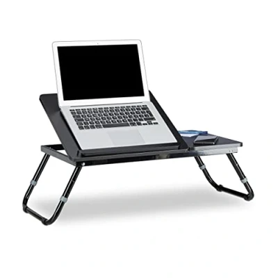 Abbildung von relaxdays Laptop Tablett Laptoptisch fürs Bett schwarz, Faserplatte