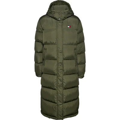 Abbildung von Tommy Jeans Alaska LONG Puffer Daunenmantel, Damen, Größe: Medium, Fatigue green