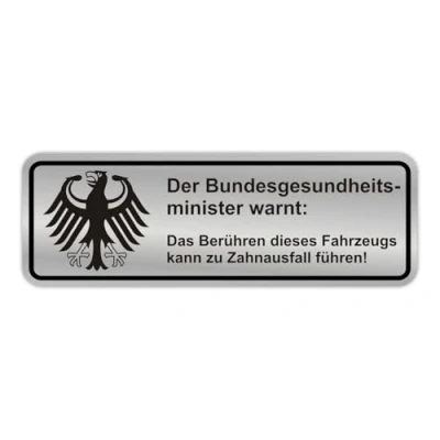 Abbildung von easydruck24de Fun Aufkleber Warnung Zahnausfall I lustiger Spruch für Motorrad Mofa, als Auto Fahrrad wetterfest (Silber 15 x 5 cm) kfz_367