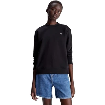 Abbildung von Calvin Klein Jeans Badge Crewneck Sweatshirt, Damen, Größe: XXS, Black