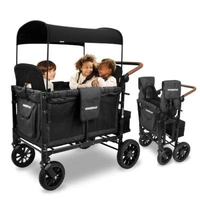 Abbildung von Wonderfold Bollerwagen W4 Luxe Premium Kinderwagen für 4 Kinder /