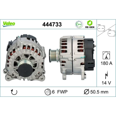 Abbildung von VALEO 444733 Lichtmaschine 14V 180A AUDI: A4 B8 Avant, Q5, Limousine