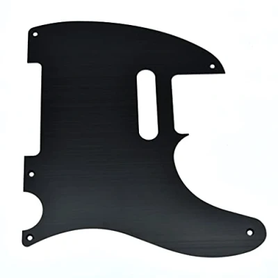 Abbildung von KAISH Pickguard TL aus eloxiertem Aluminium, 5 Löcher, für USA/Mexiko, Telecaster, Schwarz