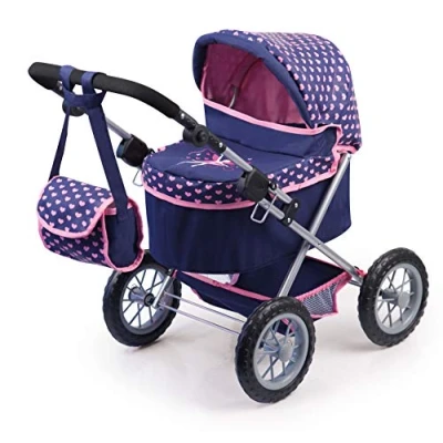 Abbildung von Bayer Puppenwagen Trendy, dunkelblau, mit Wickeltasche