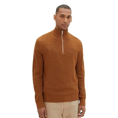 Abbildung von TOM TAILOR Herren 1038238 Cosy Basic Crewneck Strick Pullover, 30313 equestrian Brown Melange, XL