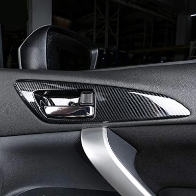 Abbildung von HIGH FLYING für Eclipse Cross 2018 2022 Kohlefaserfarbe Interieur Türgriff Interieurleisten 4 Stück ABS Kunststoff