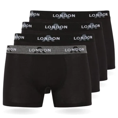 Abbildung von FM London Hipster 4 PACK Panties, Herren, Größe: XL, Black