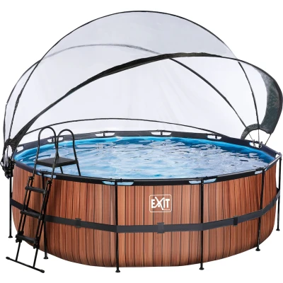 Abbildung von EXIT Pool mit Abdeckung, Wärmepumpe ø427cm Wood