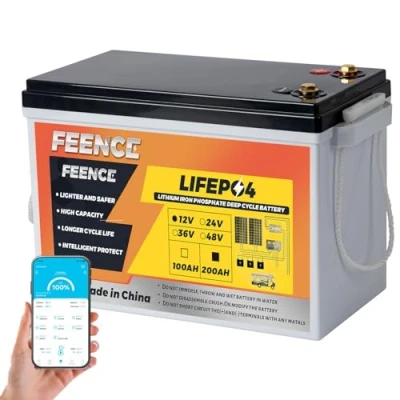 Abbildung von MINI 12V 200Ah LiFePO4 Batterie mit Bluetooth 200A BMS Autobatterie,15000 Zyklen 2560Wh Deep Cycle Lithiumbatterie, perfekt für Wohnmobile,Solaranlagen,Marine,Wohnwagen, netzunabhängige Anwendungen