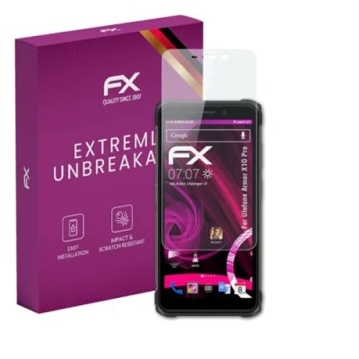 Abbildung von atFoliX Glasfolie kompatibel mit Ulefone Armor X10 Pro Panzerfolie, 9H Hybrid Glass FX Schutzpanzer Folie