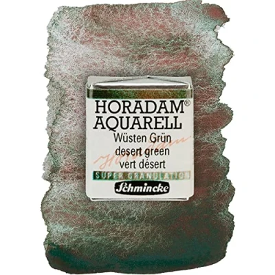 Abbildung von Schmincke HORADAM® AQUARELL, Super Granulation, 14 924 044 Wüsten Grün, 1/2 Näpfchen, sehr stark granulierende Farbtöne, feinste, supergranulierende Aquarellfarben