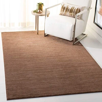 Abbildung von SAFAVIEH Modern Teppich für Wohnzimmer, Esszimmer, Schlafzimmer Vision Collection, Kurzer Flor, Braun, 91 X 152 cm