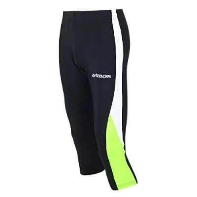 Abbildung von Airtracks FUNKTIONS Laufhose 3/4 LANG/Running Hose/Tight/Kompression schwarz neon S