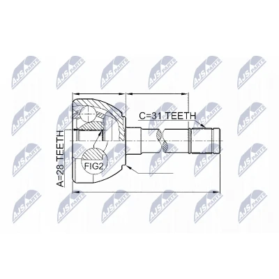 Abbildung von NTY NPZ NS 049 Gelenksatz radseitig NISSAN: Patrol GR 5 SUV