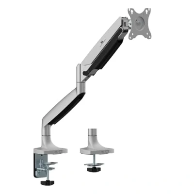 Abbildung von Maclean Doppelarm Monitorhalterung mit Gasfeder für 17 45&quot; Zoll Bildschirm bis zu 16kg Tragarm, Tischhalterung, Höhenverstellbar, Schwenkbar, Neigbar, Drehbar VESA 75x75, 100x100 mm