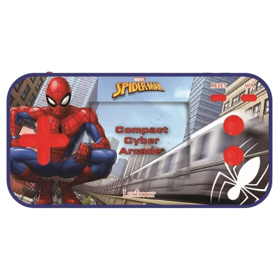 Abbildung von Lexibook JL2367SP Spider Man Marvel Peter Parker Compact Cyber Arcade Tragbare Spielkonsole, 150 Gaming, LCD, Batteriebetrieben, Blau, Schwarz