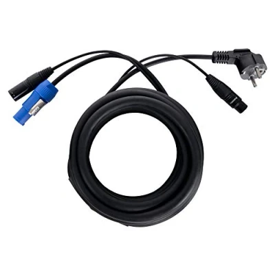 Abbildung von Pronomic Stage EUPPX 5 Hybridkabel Euro/Powerplug/XLR Länge: m Kombi Kabel für Aktiv Lautsprecher Stromversorgung und Signal in einem Powercon/Schuko kompatibel schwarz