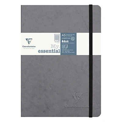 Abbildung von Clairefontaine 793425C Notizbuch AgeBag My Essentials, DIN A5, 14,8 x 21 cm, 96 Blatt kariert, nummeriert, 90g, 1 Stück, grau