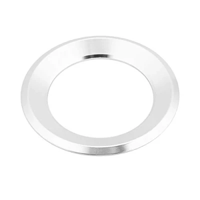 Abbildung von Auto Lenkrad Center Ring, Fydun Verkleidung Abdeckung Aluminium Chromlegierung Dekoration Rahmen Trim Innendekoration für 6 7 B7(Silber)