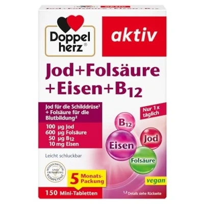 Abbildung von Doppelherz Jod+folsäure+eisen+b12 Tablet 150 St
