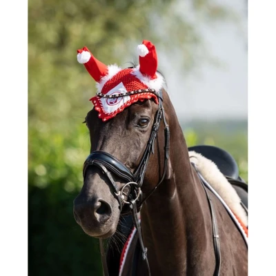 Abbildung von HB Fliegenhaube Christmas Red Glitter Vollblut