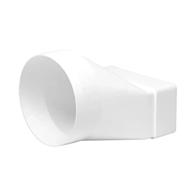 Abbildung von 110x55mm / 11 x 5,5 cm Rechteckiger Rohrverbinder für Rundrohr 100mm 10cm Verbindung Lüftungssystem, Heizen, Kühlen Lüftungselement begrenzte Platzverhältnisse.