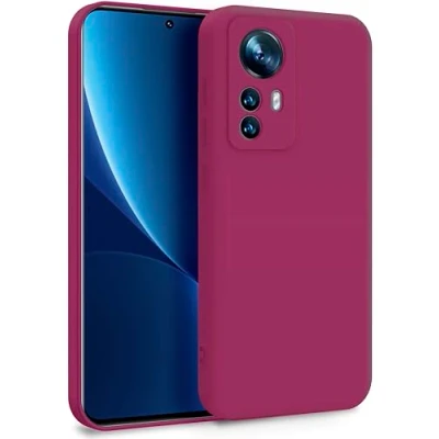 Abbildung von MyGadget Hülle für Xiaomi 12 Pro Zweilagige Handyhülle mit Kameraschutz Cover Innenfutter &amp; Silikon außen Wein Rot