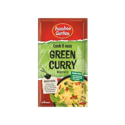 Abbildung von Bamboo Garden Green Curry Würzpaste Zum Zubereiten von grünem Thai Für 4 Portionen Vegan, natürliche Zutaten 45 g im Beutel