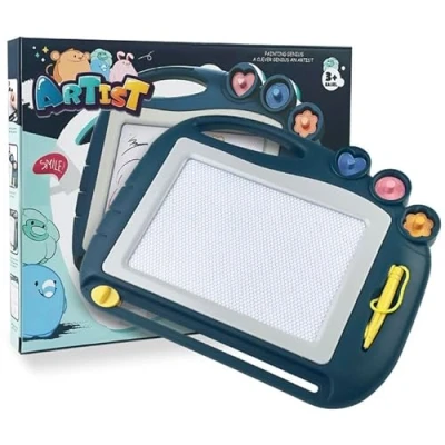 Abbildung von MeoZynxadril Magnetische Maltafel Zaubertafel, 27.5x21.5CM Magnettafel Kinder, Malbrett mit Magnetstift und 3 Stempeln, für Geschenke Spielzeug ab 4 6 Jahre Mädchen Junge
