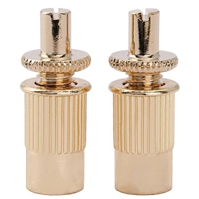 Abbildung von Musiclily Pro M8 Metrisch Nashville Tune o matic Brücke Montage Bolzen Studs und Einsätze Buchsensatz für Import Les Paul Style E Gitarre, Gold (2er Set)