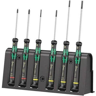Abbildung von Wera Elektroniker Schraubendrehersatz 2035/6 A + Rack, 6 teilig, 05118150001