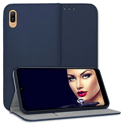 Abbildung von mtb more energy® Schutz Tasche Bookstyle für Huawei Y6 2019 (6.09&#039;&#039;) blau Kunstleder Klapp Cover Hülle Wallet Case