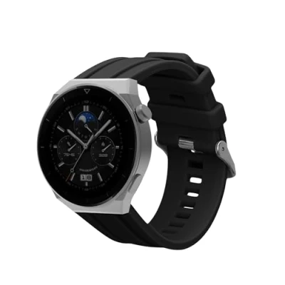 Abbildung von kwmobile Uhrenarmband Armband für Huawei Watch Ultimate / GT3 Pro 46mm, Ersatzarmband Fitnesstracker Fitness Band Silikon